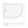 Акриловый поддон CEZARES TRAY-A-RH-120/100-550-15-W-R