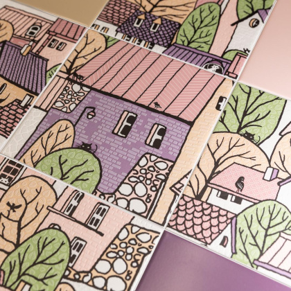 Декор 4 OS\A227\5009 Городок Белый (20см*20см*6,9мм) (10шт/0,4м2) , шт