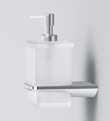 Стеклянный диспенсер для жидкого мыла Inspire V2.0 с настенным держателем, 15,8х7,5х10,6 см, белый, A50A36900