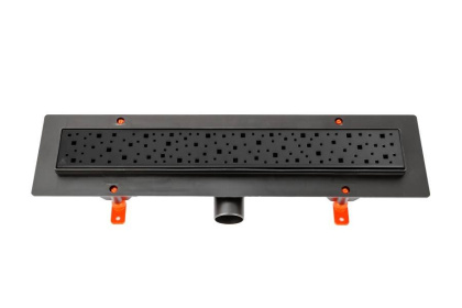 Душевой лоток 35 см Creto Quadro CRE-350 QB с решеткой, черный