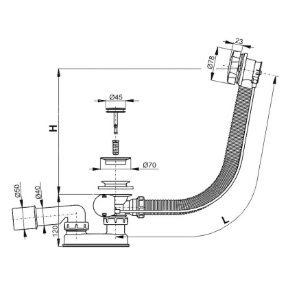 Слив-перелив EXCELLENT 60 см. (хром) Слив-перелив EXCELLENT 60 см. (хром)
