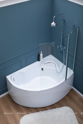 Шторка для ванны Aquanet Alfa 2 NF7221-2 pivot, прозрачное стекло