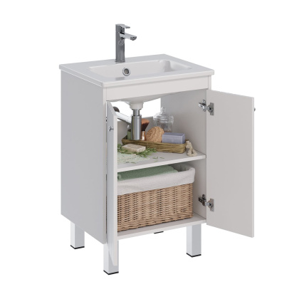 Тумба Lemark ROMANCE 60см под 1 раковину, подвесная/напольная, 2-х дверная, цвет корпуса, фасада: Белый глянец Тумба Lemark ROMANCE 60см под 1 раковину, подвесная/напольная, 2-х дверная, цвет корпуса, фасада: Белый глянец