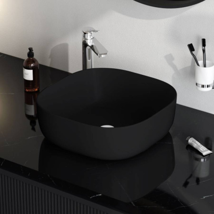 M8FWCC30430BM Func Раковина накладная, квадрат, 43 см, цвет черный матовый