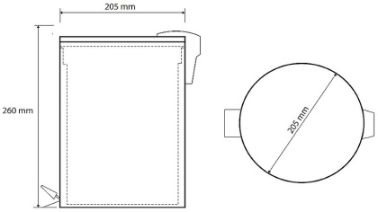 Ведро для мусора Bemeta Graphit 156315013 Антрацит матовый, 5 л