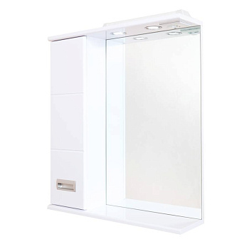 Шкаф-зеркало Onika Балтика 67 белый, левый, с подсветкой