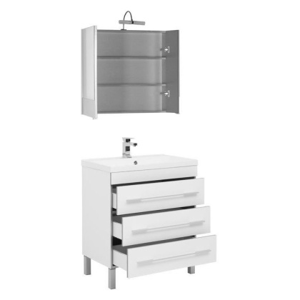 Мебель для ванной Aquanet Верона NEW 75 белый (напольный 3 ящика) Мебель для ванной Aquanet Верона NEW 75 белый (напольный 3 ящика)