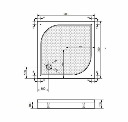 Экран для поддона "Гамма" 900х900 стеклопластиковый Экран для поддона "Гамма" 900х900 стеклопластиковый