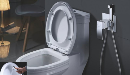 Гигиенический душ со смесителем Rose R1505F, белый/хром Гигиенический душ со смесителем Rose R1505F, белый/хром