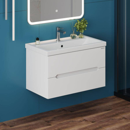 Тумба Onika Айленд 80 подвесная, белая (ум. Фостер 80)