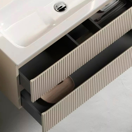 Тумба подвесная SANCOS Snob T 995х445х500, c двумя ящиками оснащенными доводчиками, Beige Soft , арт.SNT100CE