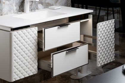 Тумба ROMBO 120cm Белый матовый/хром 777-120-WCR Boheme