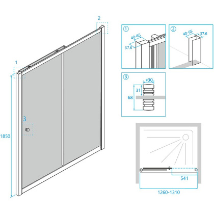 Душевая дверь RGW Classic CL-12 130 04091213-11 профиль Хром стекло прозрачное