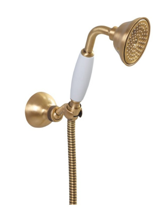 APHRODITE-KD-02 Ручной душ со шлангом 150 см и держателем Исполнение: Бронза, Ручки: Белая 