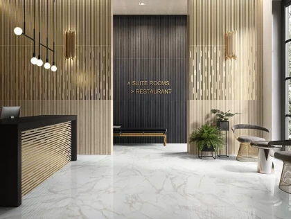 Декор K1440DU010010 La Citta Beige Gold PVD Line Matt.Rec. 40x120