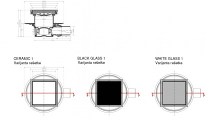 13000156 Душевой трап Pestan Confluo Standard White Glass 1 Gold Исполнение: Белый/Золото глянец 