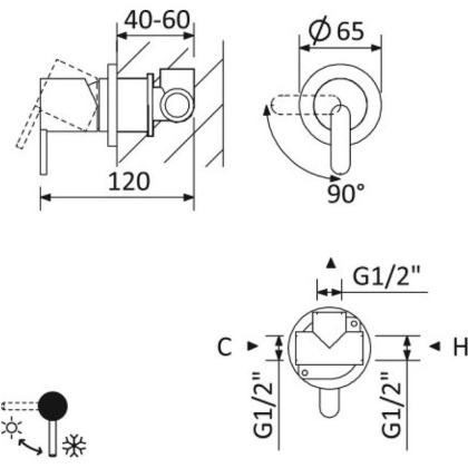 LEAF-DIM3-D-L-NOP Встраиваемый смеситель для душа с переключателем на 3 выхода, в комплекте с ручным душем, исполнение Чёрный матовый LEAF-DIM3-D-L-NOP Встраиваемый смеситель для душа с переключателем на 3 выхода, в комплекте с ручным душем, исполнение Чёрный матовый