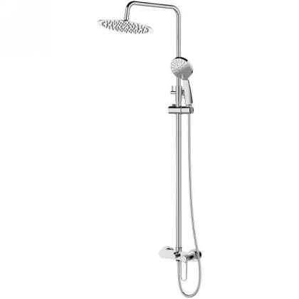 MOMENTO-CD-01 Душевая стойка со смесителем для верхнего и ручного душа, хром