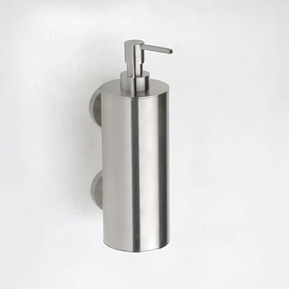 Настенный дозатор для жидкого мыла (большой металлический стакан), 2 держателя