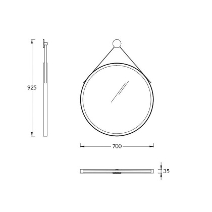 Зеркало CONO круглое 70, белое матовое CO.mi.70\WHT