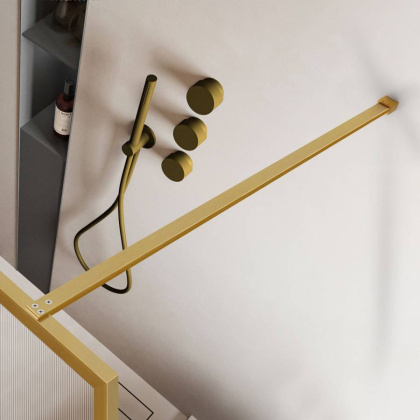 Душевая перегородка Walk-In VSW-1HP800FLBG, 800*2000, брашированное золото, стекло рифленое