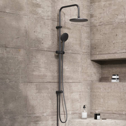 977000300 Jupiter, душ.система: верхн.душ 225 мм, ручн.душ 1 ф-ция 120 мм, штанга 1010 мм , Черный 977000300 Jupiter, душ.система: верхн.душ 225 мм, ручн.душ 1 ф-ция 120 мм, штанга 1010 мм , Черный