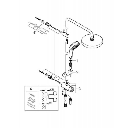 Душевая система Grohe Tempesta New Cosmopolitan 27394002 хром