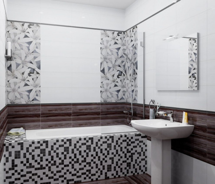 Декор 3 April чёрный 25х50