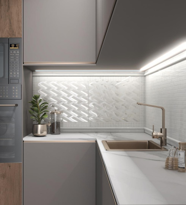 Декор MM7203 Алькала белый мозаичный 20*50*8 (уп\10шт), шт