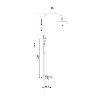 Душевая система Shevanik, латунь S8336 хром Душевая система Shevanik, латунь S8336 хром
