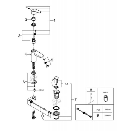 Смеситель для раковины Grohe Eurosmart 2021 S-size, 23456003