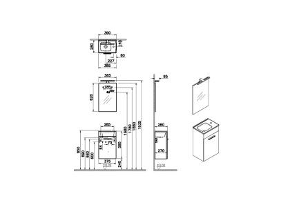 Набор Mia 40 см с дверцей (раковина, шкаф под раковину, зеркало), цвет белый глянцевый Набор Mia 40 см с дверцей (раковина, шкаф под раковину, зеркало), цвет белый глянцевый