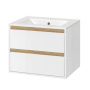 Тумба под раковину EXCELLENT Tuto 80 см (белый/дуб), 2 ящика Тумба под раковину EXCELLENT Tuto 80 см (белый/дуб), 2 ящика