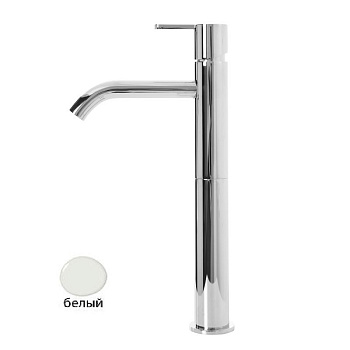 LEAF-LC2-L-BIO Смеситель для накладной раковины однорычажный, с донным клапаном, исполнение Белый матовый