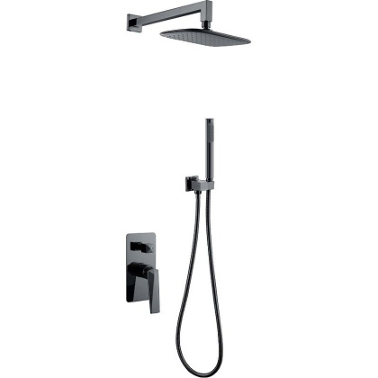 Смеситель встроенный + верхний душ + ручной душ Shine Gun Metall Смеситель встроенный + верхний душ + ручной душ Shine Gun Metall