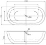 Акриловая ванна BELBAGNO BB13-1700, 1700x790x580