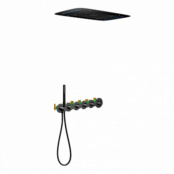Душевая система Timo Saona SX-2319/03SM скрытого монтажа с термостатом, черный матовый Душевая система Timo Saona SX-2319/03SM скрытого монтажа с термостатом, черный матовый