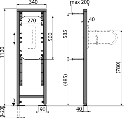 Монтажная рама для поручней