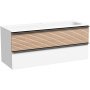 Тумба подвесная SANCOS Delta 1195х445х500, c двумя ящиками оснащенными доводчиками , дуб светлый/белый , арт. DL120W Тумба подвесная SANCOS Delta 1195х445х500, c двумя ящиками оснащенными доводчиками , дуб светлый/белый , арт. DL120W