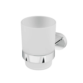 A7434300 Sense L, Стеклянный стакан с настенным держателем, хром