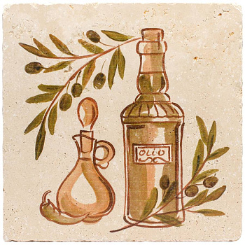 Натуральный травертин ОЛИВКИ №2 20x20, Provance