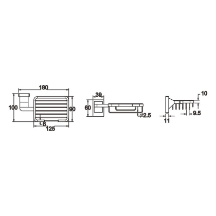 Мыльница, RG1604H Rose, Черный Мыльница, RG1604H Rose, Черный