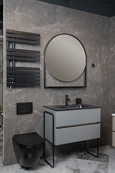 Тумба без раковины Vallessi 80*46cm DUST Grey мат 2 полки (402) 837-080-GD mat Boheme