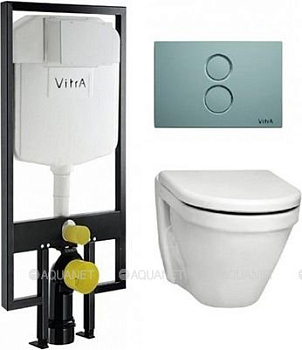 Унитаз подвесной КОМПЛЕКТ Vitra S50 с инталляцией, кнопкой, сиденьем м/лифт