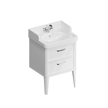 PO.M.60.2\WHT Тумба POMPEI напольная с 2 ящиками 60, белая глянцевая