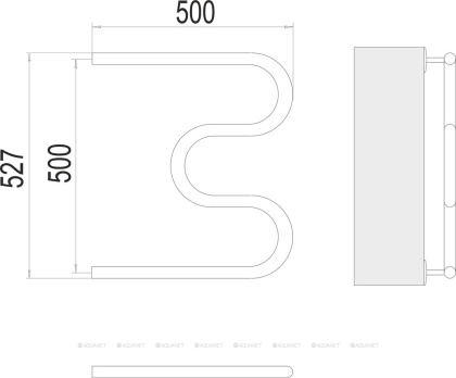 Полотенцесушитель Terminus М-образный (3/4")  500х500