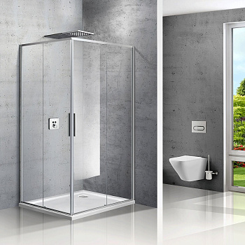 Душевой уголок Slim VSS-2SL8010CL-R, 1000*800, хром, стекло прозрачное, правый