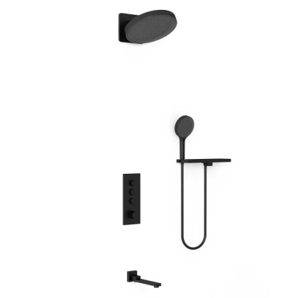Душевой комплект VSFW-433TI3RMB встраиваемый, термостатический, трехрежимный, черный