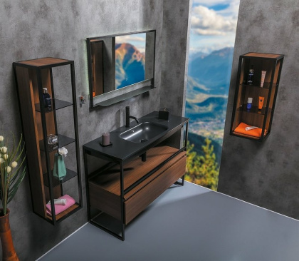 Ящик под консоль LOFT 120 dark wood, 1 полка 894-120-D Boheme