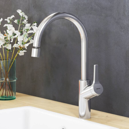 DX310722000 Eclipse, Смеситель Для кухни с двухрежимным регулируемым аэратором, Хром